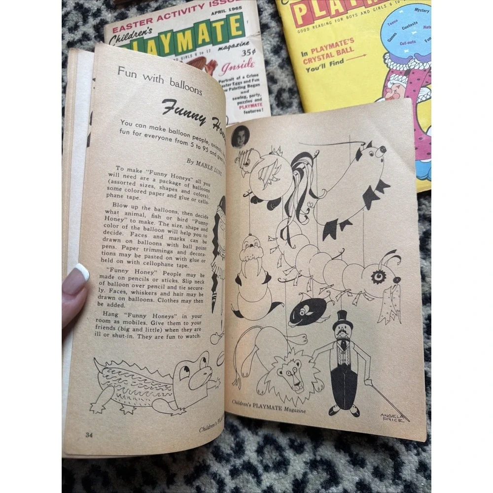 VTG Lot of 8 Children's Playmate Magazines 1965 (no Nov,Dec) Puzzles Great Pics